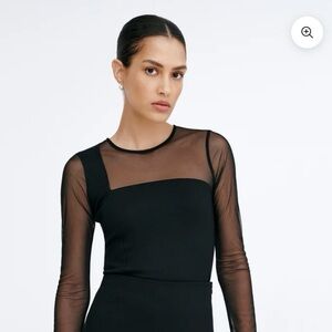 Black Sheer Long Sleeve Top